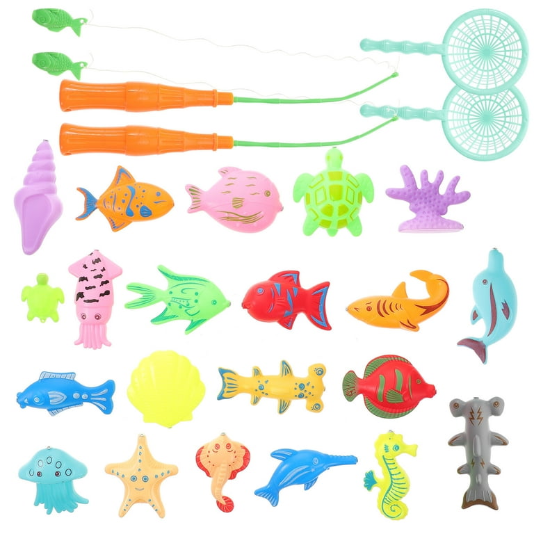 25pcs/set Children's Bath Fishing Toy Set Fun Bathtub Fishing Toys for Kids  