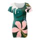 thumbnail image 4 of Mini vestido con cuello en V y mangas cortas a la moda con estampado de flores degradadas para mujer Pompotops ghjkhdj16598, 4 of 5