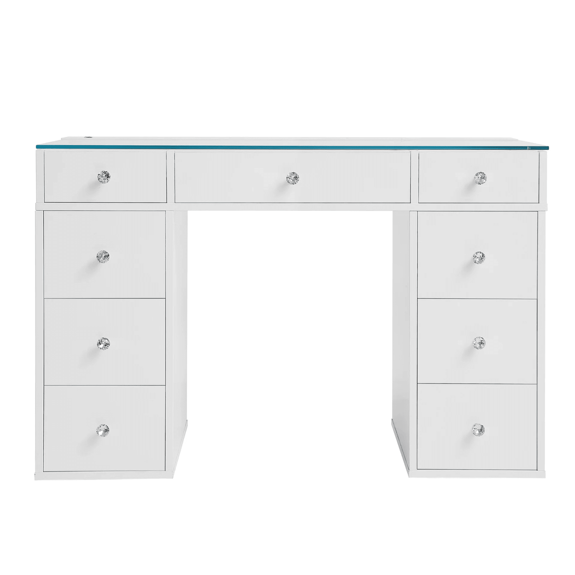 Impressions Vanity SlayStation Kids Vanity Table with Integrated LED Strip Light Tabletop (White)