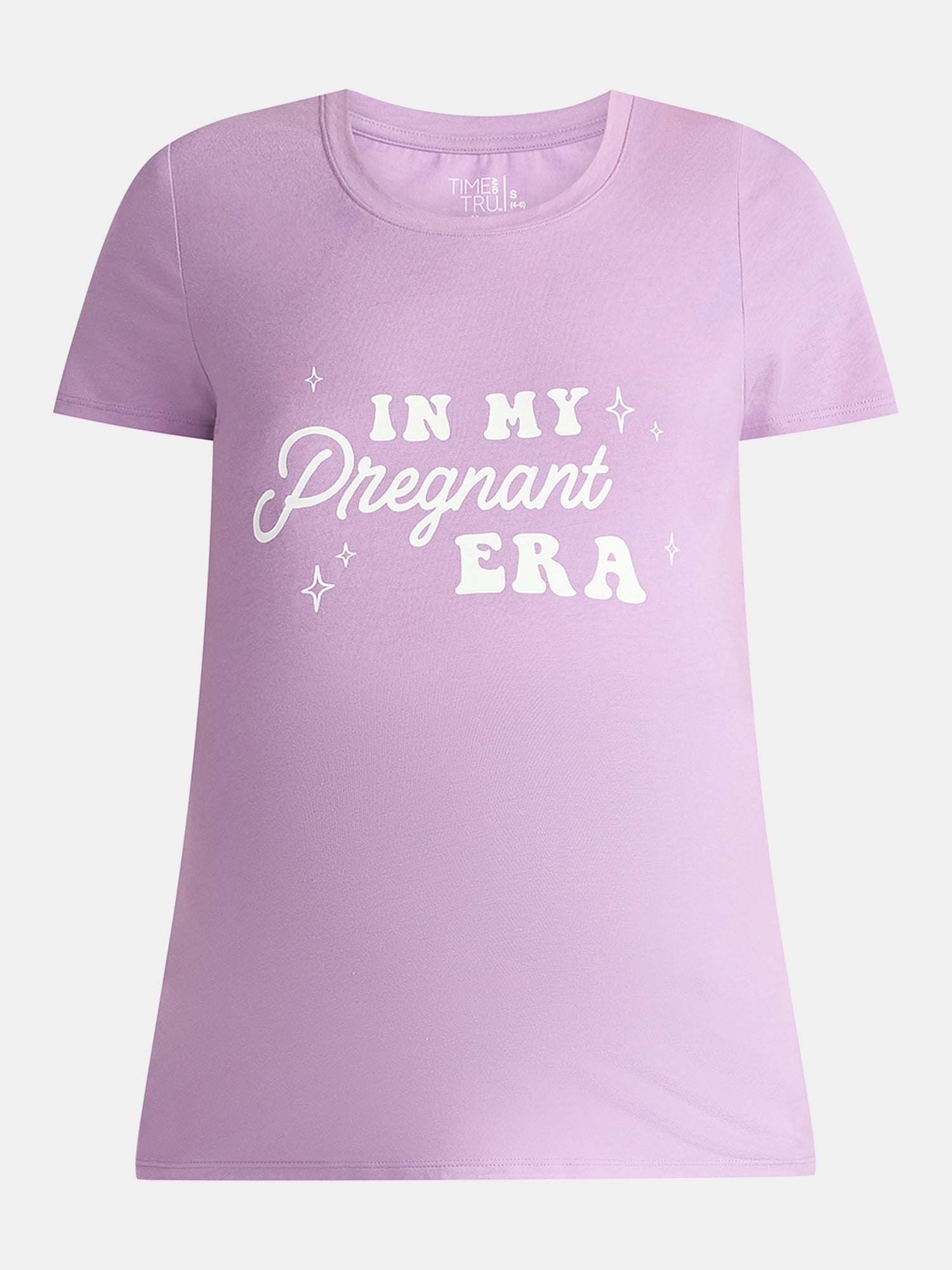 Time and Tru Women’s Maternity Graphic Tee with Short Sleeves, Sizes S-XXL