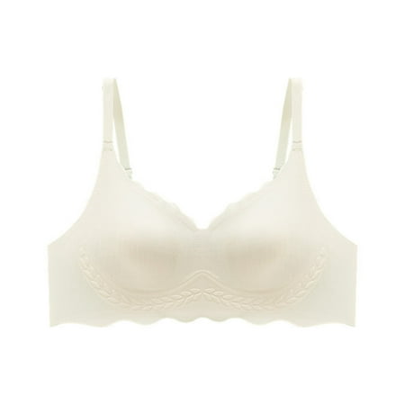 Ramiter Lingerie for Women Women Sexy Wireless Bra Top Vest Breathable Chest Pad Wearing Sports Underwear M White