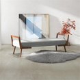 thumbnail image 4 of Allora Mid-Century Modern Rectangular Fabric Upholstered Bench in Gray, 4 of 7