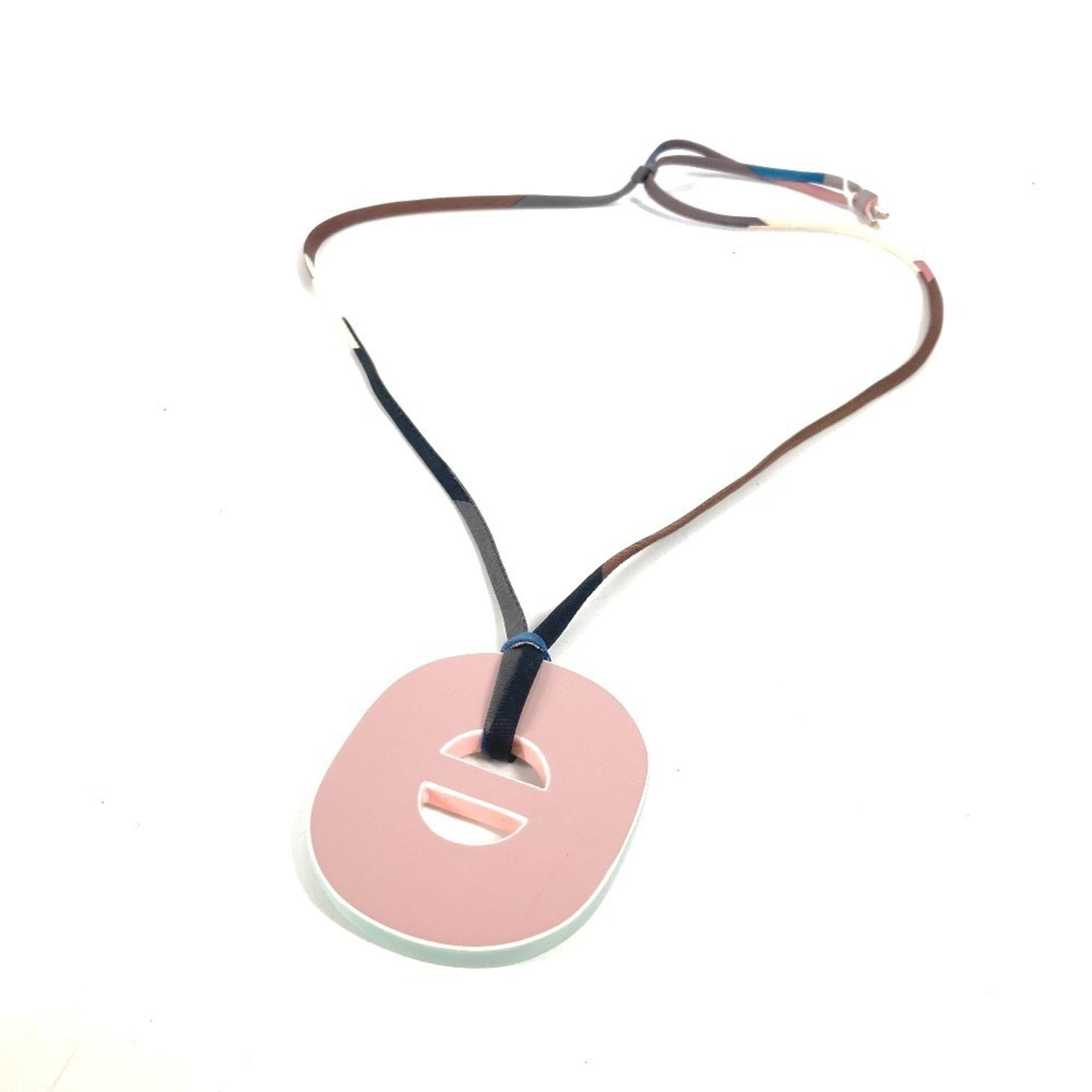 Pre-Owned HERMES Hermes Fidelio Village Accessories Necklace Lacquer Women's Pink (Good)
