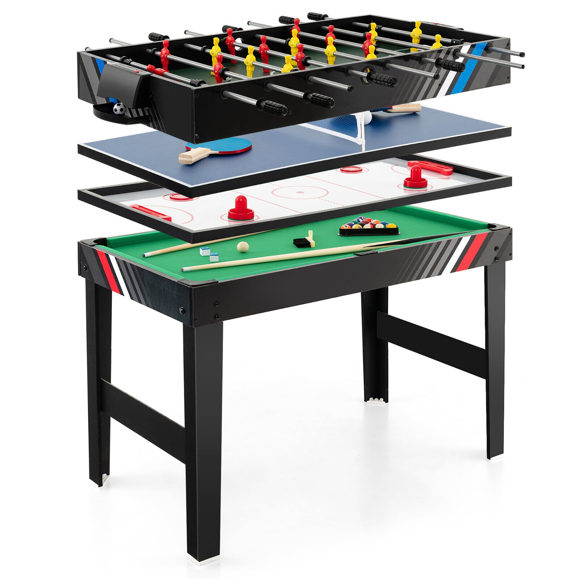 Gymax 4-in-1 Multi Game Table 49'' Combo Game Set W/Soccer