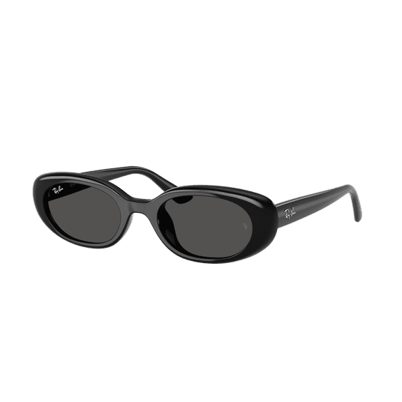 RAY-BAN RB4441D RB4441D BIO-BASED Square-Round Shape Sunglasses Polished Black Frame | Dark Grey Lens 53mm