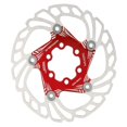 thumbnail image 3 of Rotores de refrigeración de alto rendimiento para bicicletas de montaña Discos de freno de bicicleta de 5 pernos y 140 mm de color rojo, 3 of 8