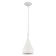 thumbnail image 3 of Livex Lighting Amador 6.25" 1-Light Metal Single Pendant in Shiny White, 3 of 12