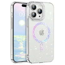 YINLAI iPhone 15 Pro Case Compatible with Mag-safe 6.1",Glitter Sparkle Slim Tpu Transparent Shockproof Protective Case for iPhone 15 Pro,Clear