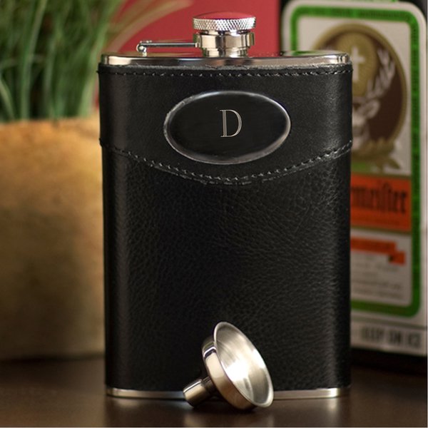 Personalized 8 oz. Leather Flask