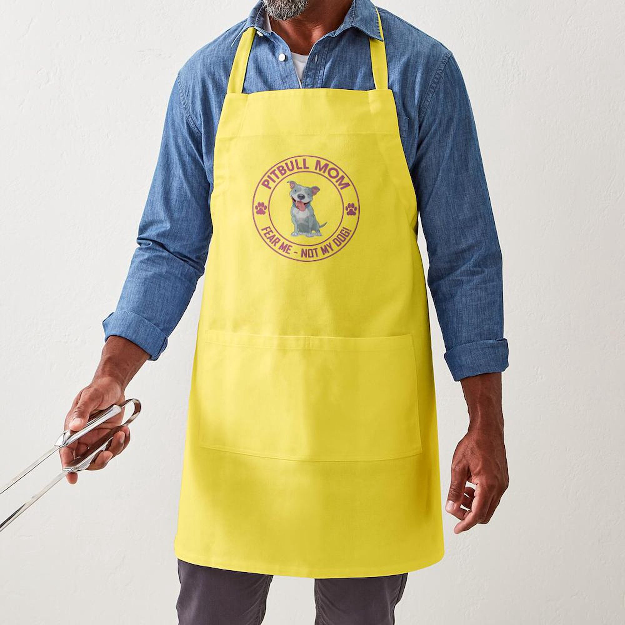 CafePress - PITBULL MOM Light - Kitchen Apron with Pockets, Grilling Apron, Baking Apron