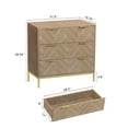 thumbnail image 5 of Eumyviv 3 Drawer Dresser, Oak Dresser Chest of Drawers Nightstand Storage Dresser for Living Room Bedroom Hallway, Oak H0037, 5 of 9