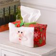 thumbnail image 3 of Inteprter Cubierta de pañuelos de Navidad, servilletero decorativo para sala de estar y dormitorio, organizador de toallas de papel lavable de Kits de decoración para fiestas Verde, 3 of 5