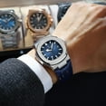 thumbnail image 2 of POEDAGAR Montres-Bracelets d'Affaires Étanches Lumineuses Date Acier Inoxydable Quartz Carré Montre Homme, 2 of 4