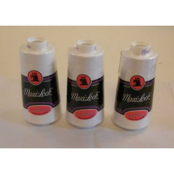 Maxi-lock White All Purpose Serger Thread 3000 Yards (Pkg of 3)