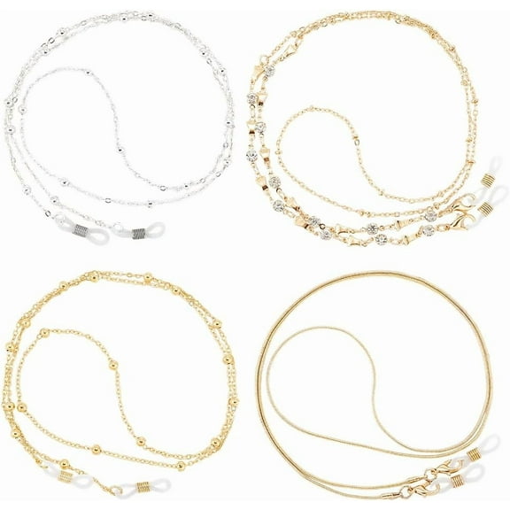 4Pcs 4 Styles Eyeglasses Chains Glasses Chain Sunglasses Strap Eyewear Retainer Chain Colorful