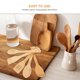 thumbnail image 2 of 15pcs Bamboo Wooden Utensils: Cooking Nonstick Spatula Spoon Turner Slotted Spoon with Long Handle Kitchen Tools Cookware Set, 2 of 3