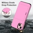thumbnail image 4 of for iPhone 15 Case with Card Holder Heavy Duty Dual Layer Shockproof iPhone 15 Wallet Case Hidden Card Slot Slim Phone Case for iPhone 15 (Pink), 4 of 14