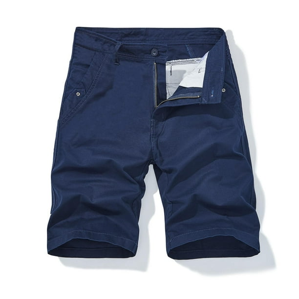 pstuiky Pantalones cortos para hombre, Pantalones cortos cargo casuales de moda para hombre, con bolsillos y botones, cintura elástica Pantalones cortos cargo