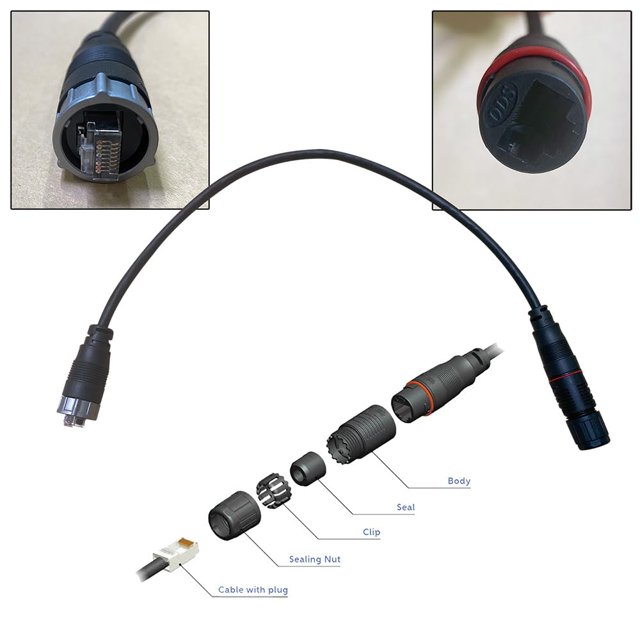 Cable impermeable Furuno WRJ-ADP-05M RJ45 a HUB102 de 50 cm