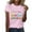 Pink, variant on QUNYINEY Casual Women's T-Shirts Easter Short Sleeve Crew Neck Pullover Tops Funny Loose Summer Tops for Women