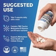 thumbnail image 6 of Clean Nutra TMG Supplements 1000mg | Methylated Multivitamin for Women Men | Taurine B6 Vitamins B12 D3 K2 Trimethylglycine Magnesium Methylfolate Milk Thistle NAC COQ10 B Supplement Complex Capsules, 6 of 9
