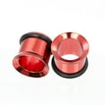 thumbnail image 2 of Tunnels Anodized Metallic Red with O-Rings - Sold as a Pair Surgical Steel, 2 of 6