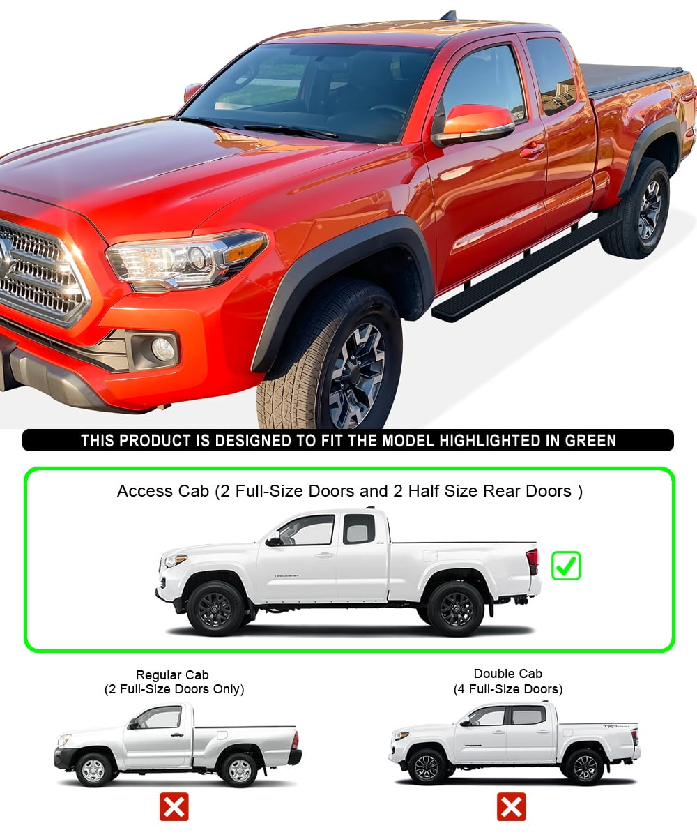 APS Wheel to Wheel Running Boards 5-inch Compatible with Toyota Tacoma 2005-2023 Access Cab 6ft Bed (Nerf Bars Side Steps Side Bars)