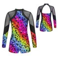 thumbnail image 5 of iiniim Kids Long Sleeve Gymnastics Leotard Ballet Dance Biketard Short Unitard Dancewear, 5 of 6