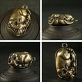 thumbnail image 4 of 2Pcs Water Buffalo Desktop Ornament Creative Copper Pendant Tea Pet Craft, 4 of 7