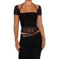 thumbnail image 5 of Coduop Women 2 Piece Outfit Set Halter Off-Shoulder Backless Tops and Wrapped Hip Long Skirt Suits, 5 of 9