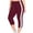 Wine, variant on Naittoop Women's Side Striped Yoga Pants Comfortable Lightweight Yoga Leggings Classic Solid Color Capri Pants Summer Workout