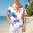 thumbnail image 2 of Xudanell Toddler Boy T Shirt Trendy Boys Button Down Shirt with Summer Floral Printed Pocket Short Sleeved Clothes Multicolour 9-10 Years, 2 of 7