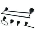 thumbnail image 2 of Kingston Brass BAH821318478MB Concord 5-Piece Wall Mount Bathroom Accessory Set, Matte Black, 2 of 7