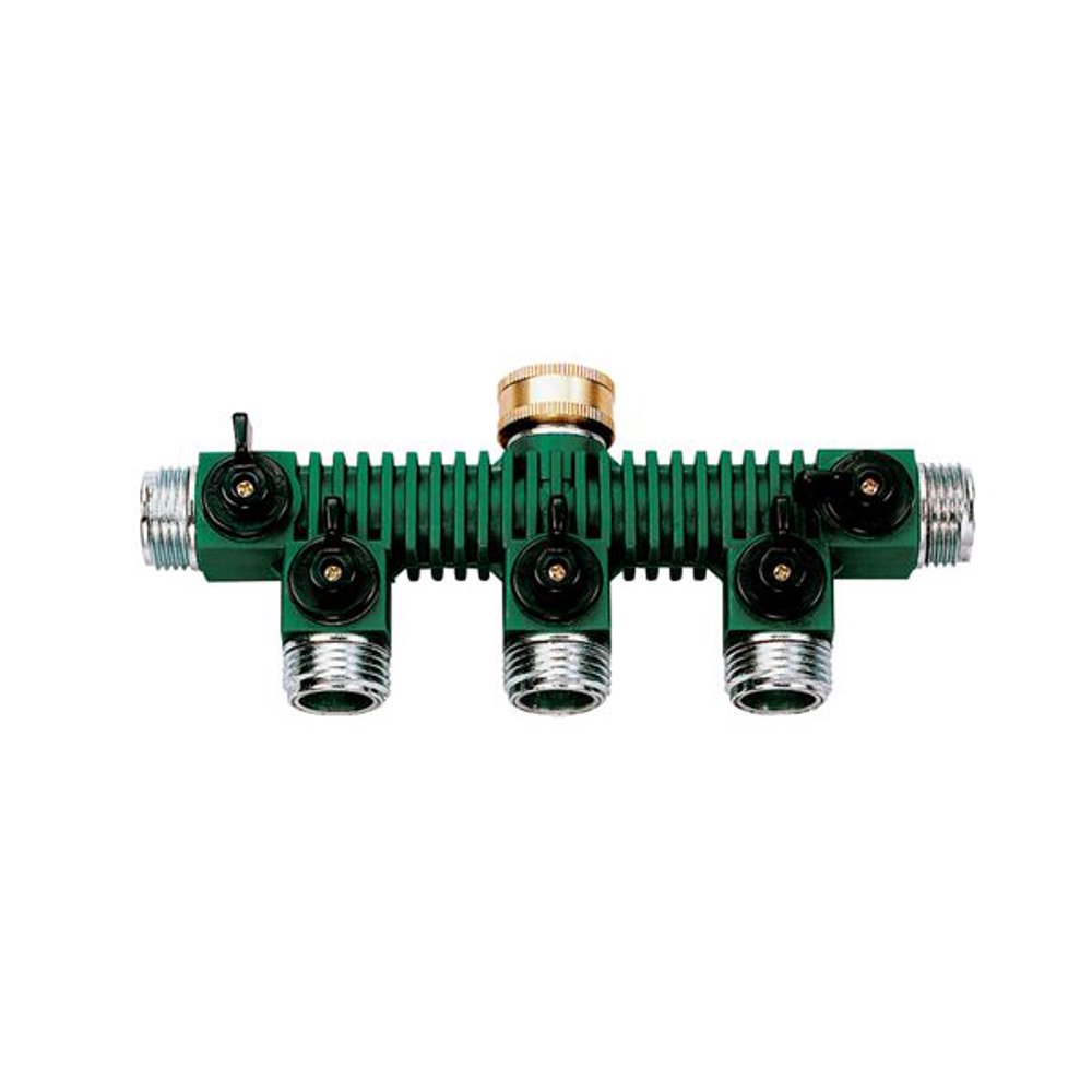 Orbit 5Port Metal Outdoor Garden Hose Faucet Manifold Splitter