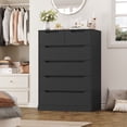 thumbnail image 1 of Homfa 6 Drawer Black Dresser, 43.3" H Wood Storage Cabinet with Upgraded Stable Base Vertical Chest for Bedroom Living Room, 1 of 7