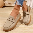 thumbnail image 6 of K-232 Beige Ladies Four Season Solid Color Round Toe Flat Sole Loafers Casual Comfortable Everyday Shoes, 6 of 9