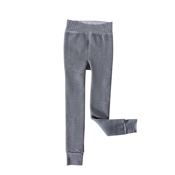 Fleece Leggings Sweatpants for Girls, Soft Thermal Loungewear Pants, Kids Fall Winter Ankle Length Warm Legging Jogger Scrub Pants for Kids Gray 120