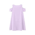 thumbnail image 3 of Little Girl Dress Short Sleeve Tiered Swing A-Line Summer Purple Dresses For Girls Birthday Dresses For Girls Sundress Princess Dress, 3 of 5