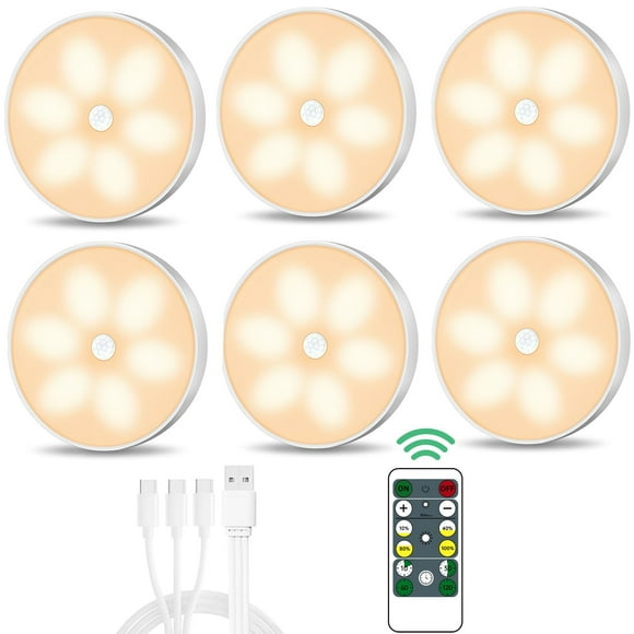 Luces LED para armario Lightbiz con sensor de movimiento de colores cálidos (paquete de 6)