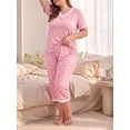thumbnail image 4 of Cueply Women Plus Size Pajamas Set Short Sleeve Pjs Sleepwear Loungewear Nightwear with Pockets, 4 of 8