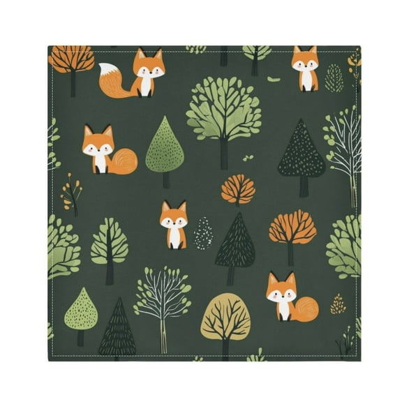 Qxltty Foxes in The Forest Napkins 20×20in Perfect for Parties Dinners Weddings Cocktail Housewarming Cloth Napkins Set of 6