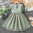 thumbnail image 6 of HAYIMI Child Summer Girls Dress With Mesh Floral Lace Trim Sleeveless Party Style For Warm Weather O-Neck Holiday Dresses, 6 of 8