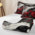 thumbnail image 4 of Homewish Gothic Raven Red Rose Bed Spread Queen for Boys Girls, Romance Bird Butterfly Queen Coverlet Set, 3pcs, 4 of 7