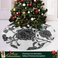 thumbnail image 6 of FMSHPON Halloween Black Rose Skull Xmas Christmas Tree Skirt Stand Mat for Holiday Party Decoration Indoor Outdoor 48 inches, 6 of 6