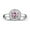 Pink Ice, variant on Rings for Women Sterling Silver Halo Birthstone Ring with Round 4MM Gemstone & Diamonds October Pink Ice Jewelry Size 7