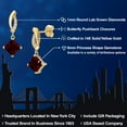 thumbnail image 2 of Gem Stone King 14K Yellow Gold Red Garnet and Lab Grown Diamond Earrings for Women | 2.25 Cttw | Gemstone January Birthstone | Princess 6MM, 2 of 6