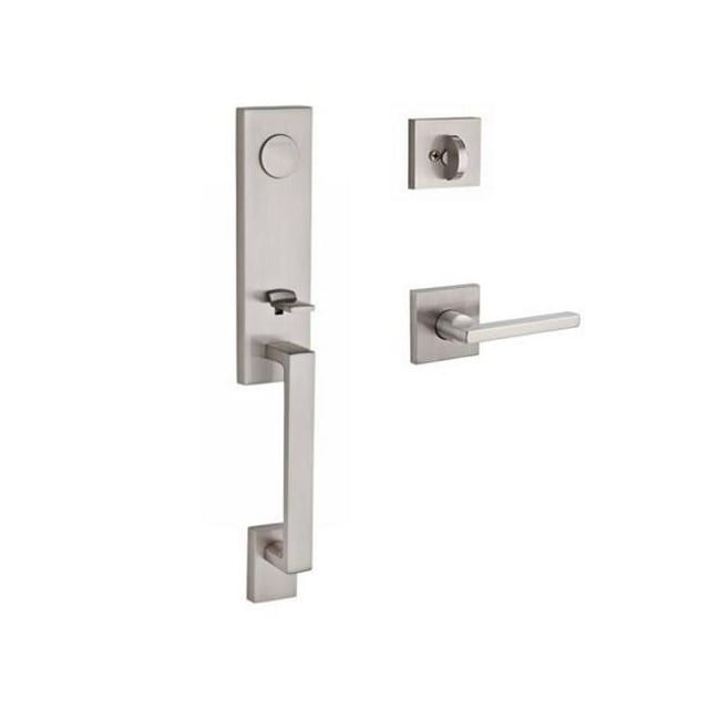 Baldwin FD.SEAXSQU.R.CSR.150 Full Dummy Seattle Handleset Right Hand Square Lever & Contemporary Square Rose, Satin Nickel