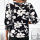 thumbnail image 4 of Eres Más Que una Camisa de Puntuación de Prueba, Verano Suelto Casual Cinco Cuartos de Manga Cuello Redondo Impreso para Mujeres, 4 of 8