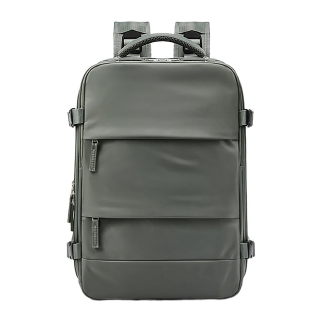 Mochila de mano ligera con puerto de carga USB Mochila grande de viaje verde