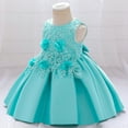 thumbnail image 4 of JAHH Flower Girl Dresses for Wedding Kids Girls Sleeveless Ruffled Princess Bridesmaid Pageant Gown Birthday Party Wedding Dress for Wedding Holiday Partys Gowns(2-3 Years,Green), 4 of 9